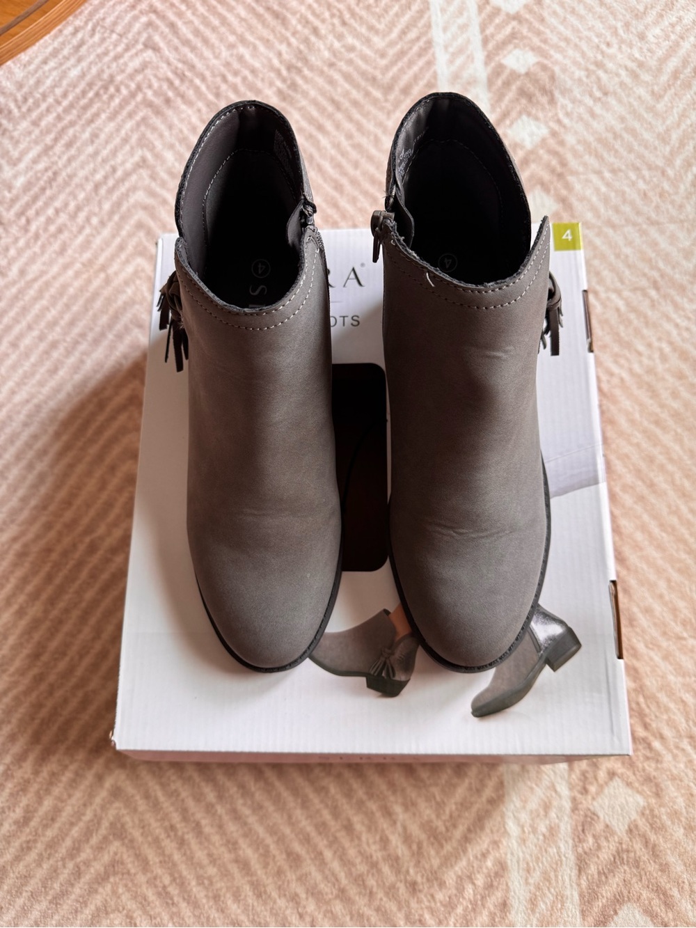 Gray Tassel Ankle Booties for Women - Sleek Everyday Style